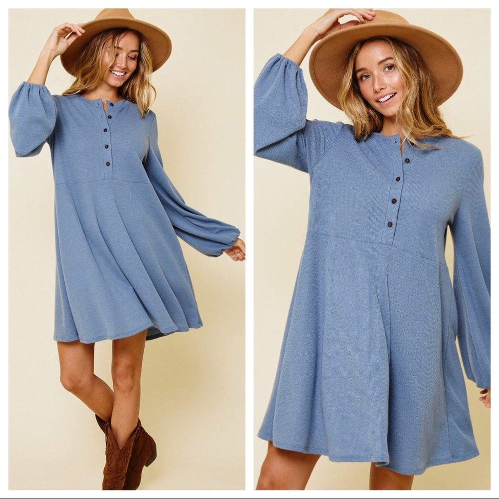 #04All Year Round Perfect Solid Button Up Midi Dress - Picture 2 of 4